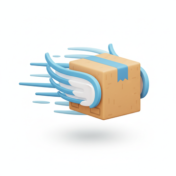 create a 3d icon of 'free shipping' with white background